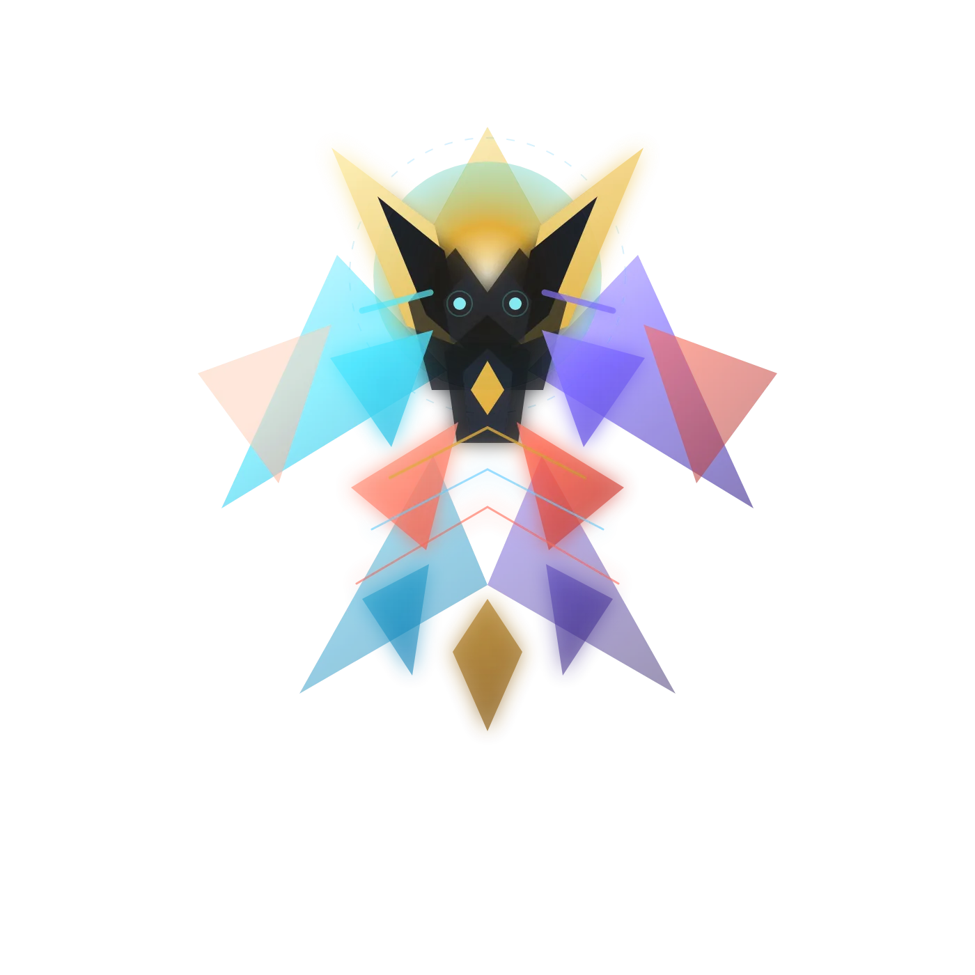 Hourly rotating abstract hero artwork